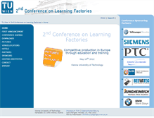 Tablet Screenshot of learningfactory.tuwien.ac.at
